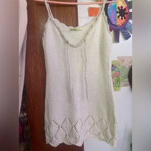 Old Navy off white spaghetti strap mini sweater dress